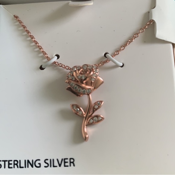 Disney Jewelry - 🌹DISNEY NECKLACE 🌹 STERLING SILVER OVER ROSE GOLD FINISH